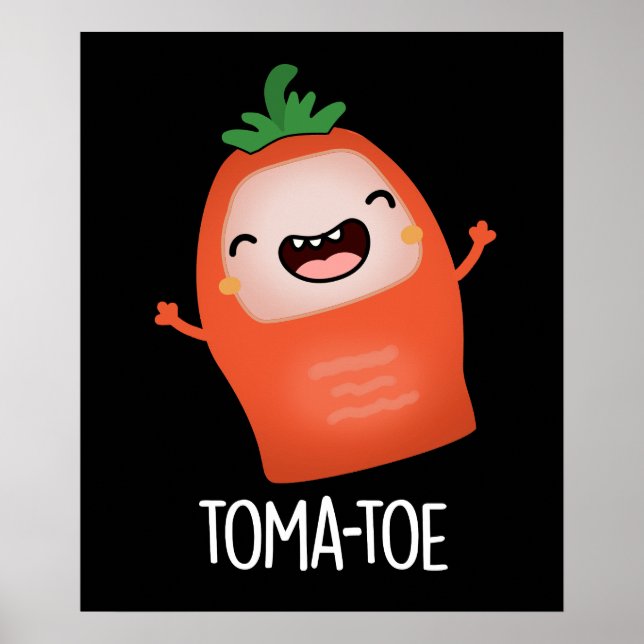 Poster Tomate Engraçado Tomate Pun Dark BG (Frente)