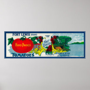Pôster Tomate LabelRoanoke de Fort Lewis, VA