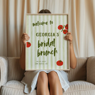 Poster Tomate Listras Verdes Bridal Brunch Boas-Vindas