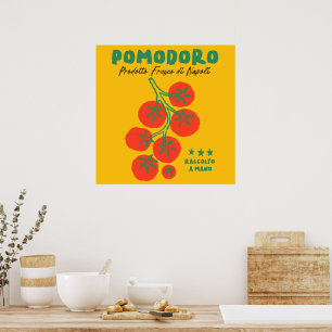 Poster Tomate Pomodoro Amarelo Mercado Italiano