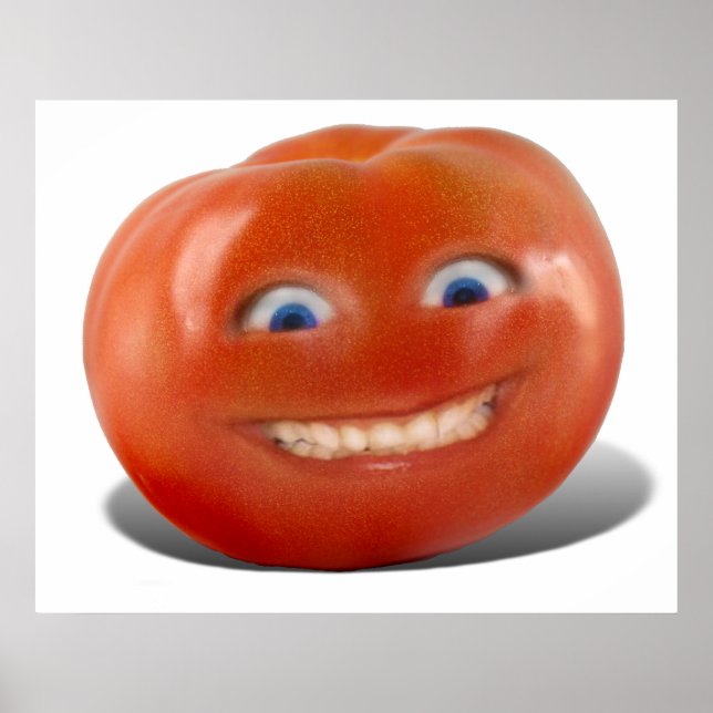 Poster Tomate Sorridente de Rosto Feliz (Frente)