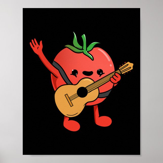 Poster Tomate Tocando Guitarra Amante de Tomate (Frente)