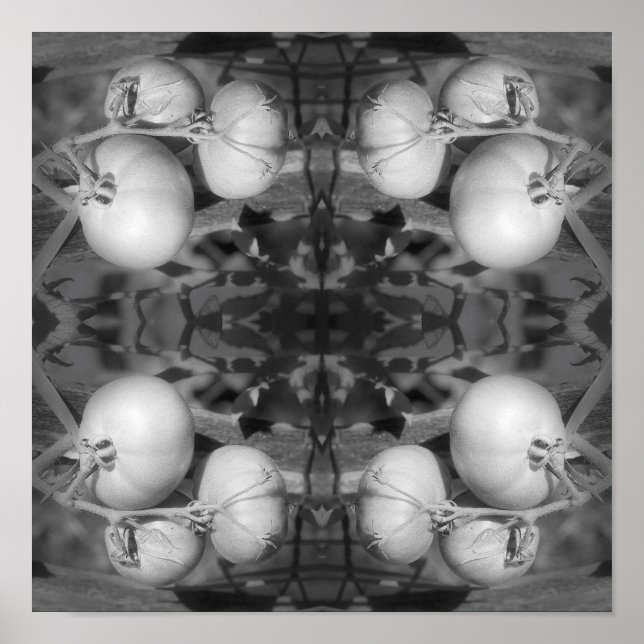 Poster Tomates A Preto E Abstrato Branco (Frente)