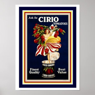 Poster Tomates do Poster-Cirio do anúncio de Cappiello 1