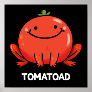 Poster Tomatoad Engraçado Tomate Toad Pun Dark BG