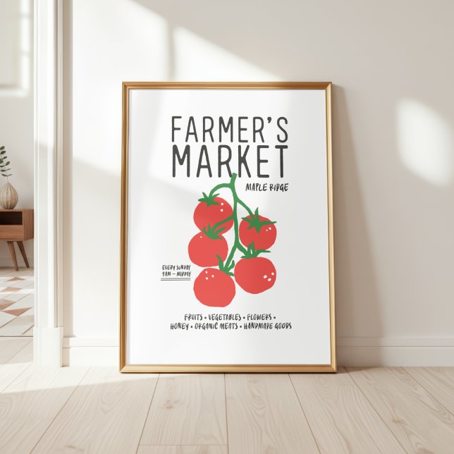 Poster Tomatos Farmer's Market Cute Wall Art (Criador carregado)
