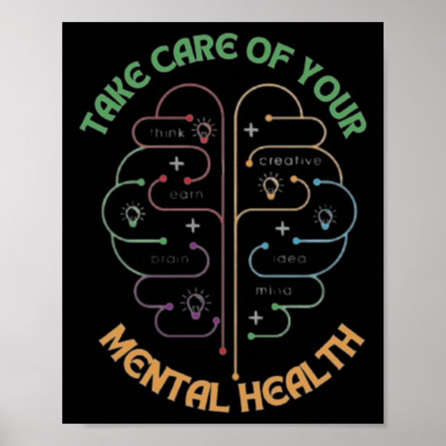 Poster Tome Cuidado Com A Sua Saúde Mental (Frente)
