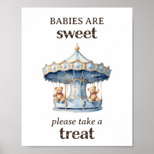 Poster Tome um Chá de fraldas do Twin Boy do Urso de Tedd