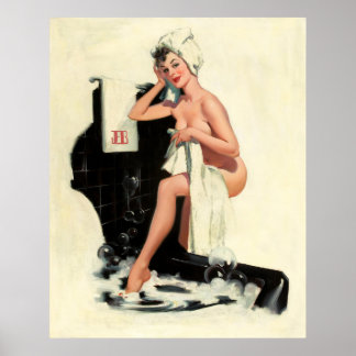 Poster Tome um Chá Mulheres Pinup Art