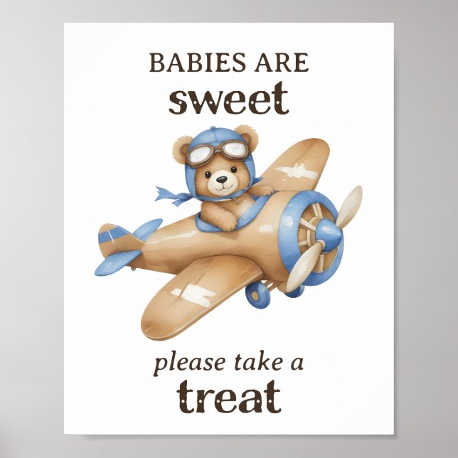 Poster Tome um Chá-piloto Bebê-Bebê-Urso de Teddy (Frente)