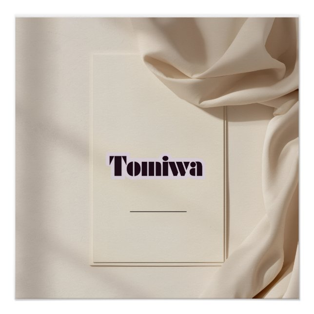 Pôster Tomiwa Modern Minimalist Name Poster – Personalize (Frente)