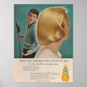 Poster Tommy Sands 1958 Halo Shampoo Ad