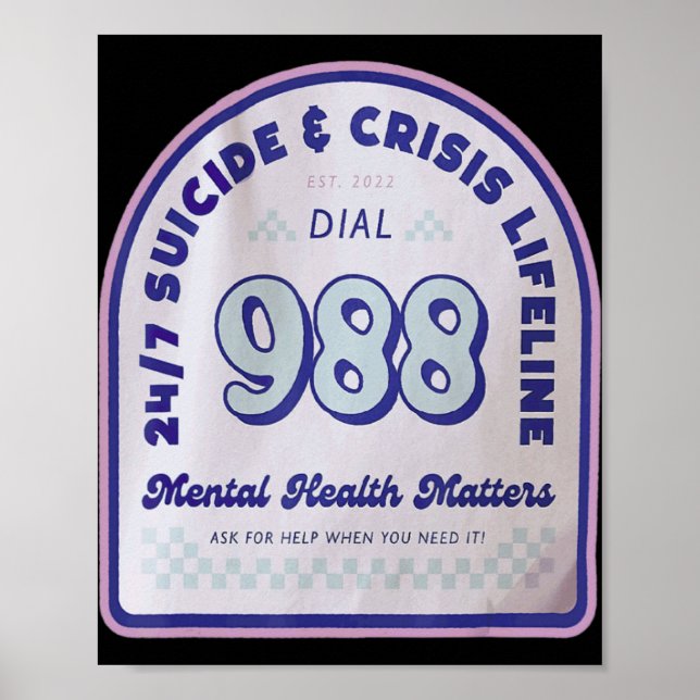 Poster Tomorrow 988 Needs You National Suicide Prevention (Frente)