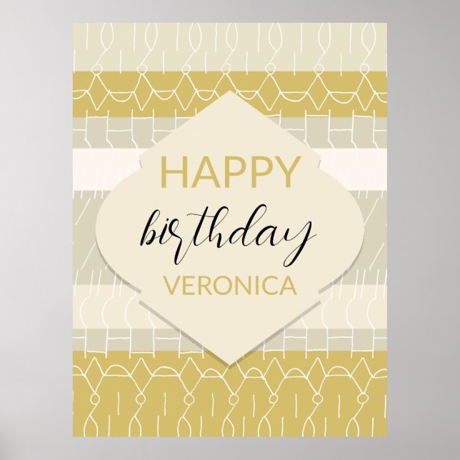 Poster Toneladas De Lama Moderna Com Padrão Geométrico (Frente)