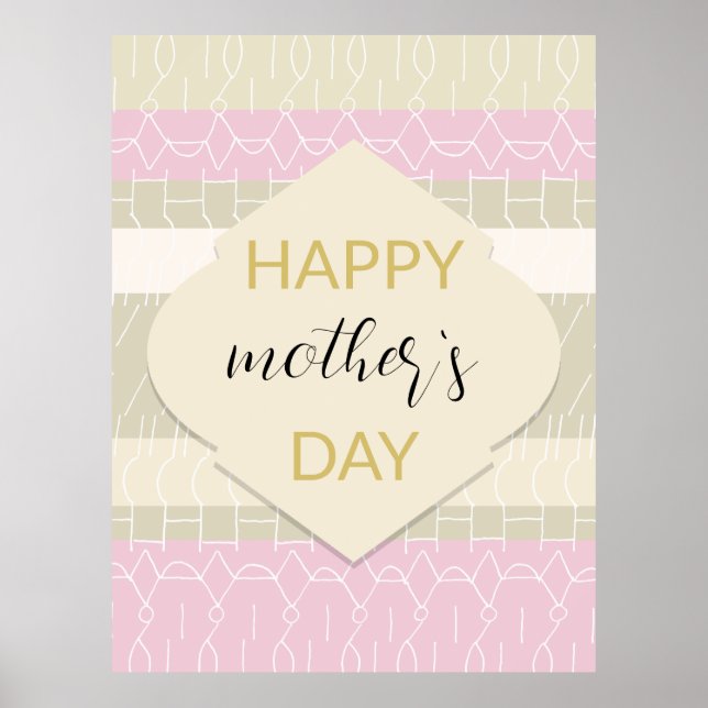 Poster Tons Blush Modernos De Pastel Com Padrão Geométric (Frente)