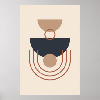 Poster Tons da Terra Arte Geométrica Moderna