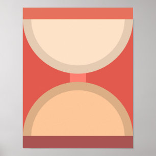 Poster Tons da Terra de Arte Geométrica Abstrato minimali