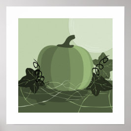 Poster Tons Modernos de Verde Abóbora Cozinha Quadrada