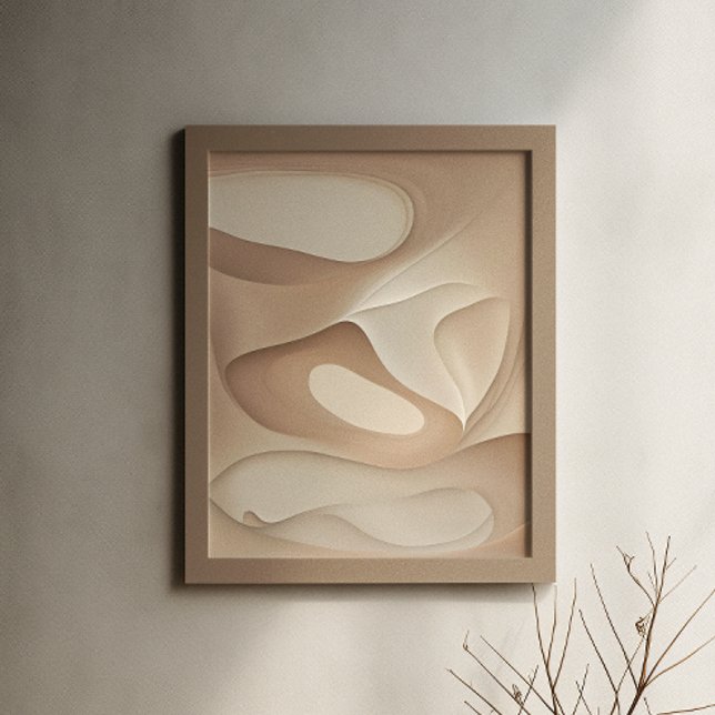 Poster Tons Neutros Artísticos Arte Abstrata Fluida (Criador carregado)