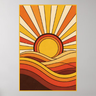 Poster Tons quentes do Sol Vintage 70s