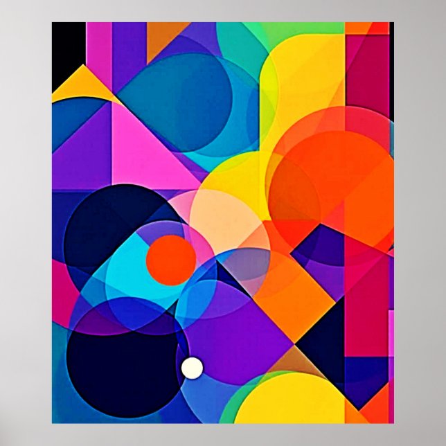 Poster Tons Sobrepostos: Fusão Abstrata (Frente)