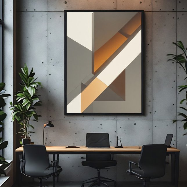 Poster Tons Terrosos Neutros Geométricos Modernos (Criador carregado)