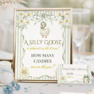 Poster Tonta do Ganso Verde Neutro Jogo para Chás de Bebê