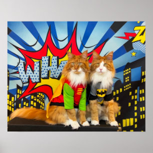 Poster Tony e Ursinho, o Dynamic Maine Coon Duo