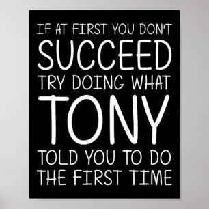 Poster Tony Nome Personalizado Aniversário Divertido Nata