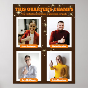 Poster Top performer recognition quarterly photo display