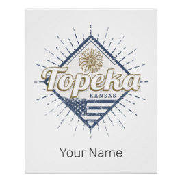 Pôster Topeka City Kansas Estados Unidos Sunflower EUA