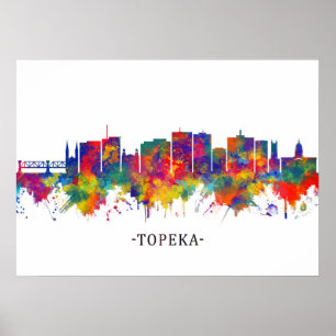 Poster Topeka Kansas Skyline