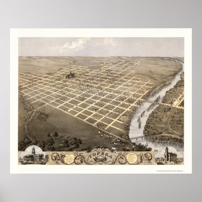 Pôster Topeka, KS Panorâmica - 1869 (Frente)