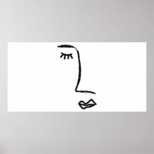 Poster Tópico do rosto pintado com uma escova de aquarel