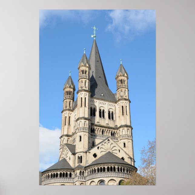 Poster Topo da igreja de Gross St. Martin em Koeln (Frente)