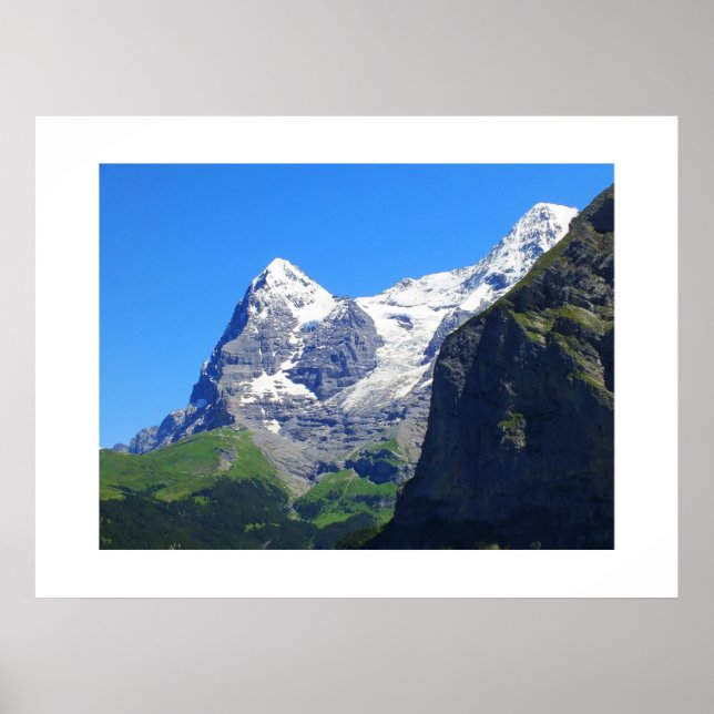 Poster Topo das montanhas nos Alpes suíços (Frente)