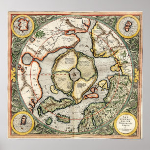 Pôster Topo do Mundo - Mapa de 1595