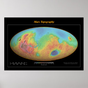 Pôster Topografia de Marte (espectro)