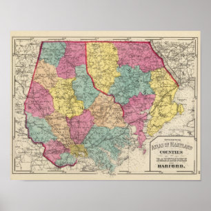 Pôster Topographical atlas of Maryland counties 4