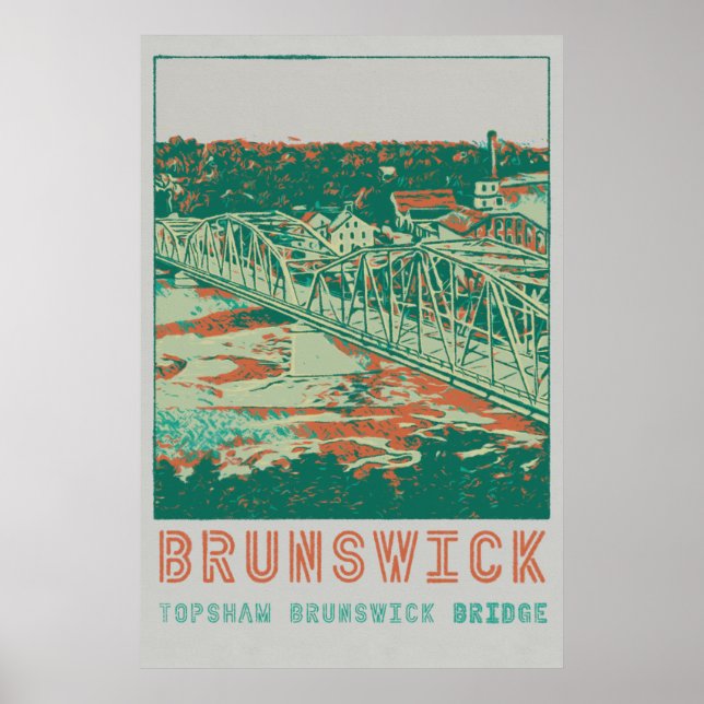 Poster Topshaw Brunswick Bridge Maine USA (Frente)