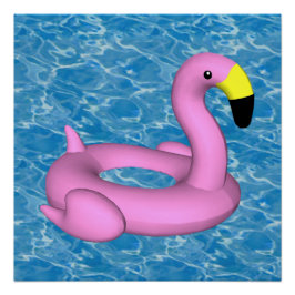 Pôster Toque de piscina flamingo rosa