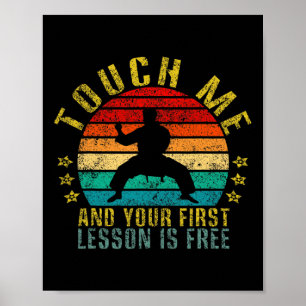Poster Toque Em Mim E Sua Primeira Lição É Uma Retrô Engr