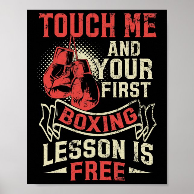 Poster Toque-me e sua primeira aula de boxe é grátis (Frente)