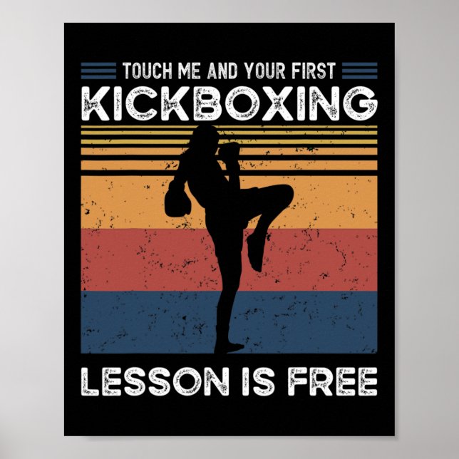 Poster Toque Me E Sua Primeira Aula De Kickboxing É Gráti (Frente)