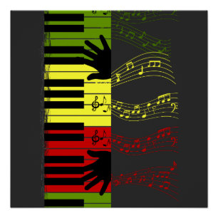 Pôster Toque o Ritmo – Arte Musical de Teclas de Piano Co