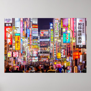 Poster TÓQUIO, JAPÃO - 14 DE MARÇO DE 2014: Sinais densos