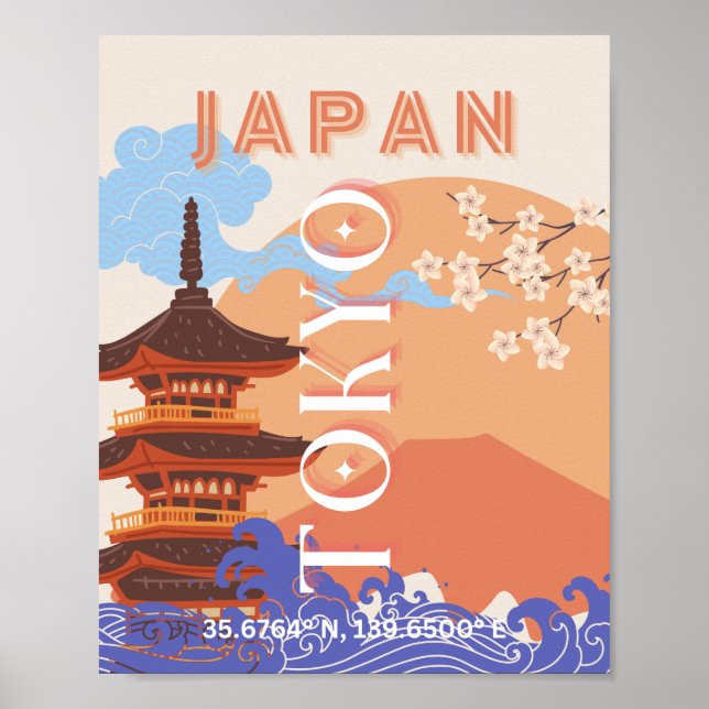 Poster Tóquio Japão Viagem Art (Frente)