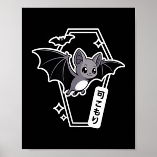 Poster Tóquio Kawaii Bat - Gótico de Pastel Cofin Cute Co