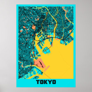 Poster Tóquio - Mapa da Cidade de Gloria no Japão
