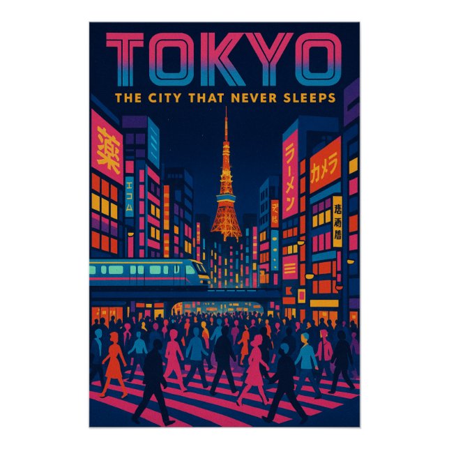 Pôster Tóquio - Neon Metropolis (Frente)